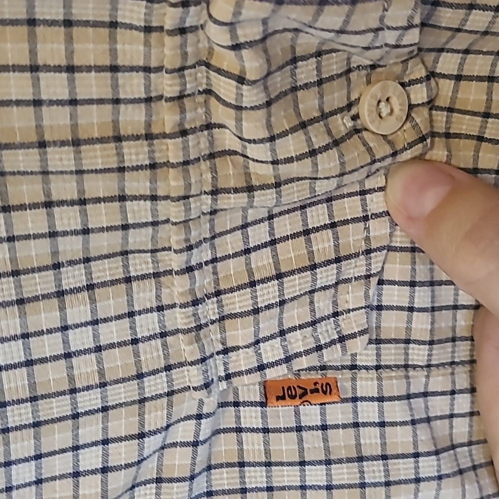 Vintage Levis long sleeve ORANGE TAB checkered size XL - Picture 2 of 6